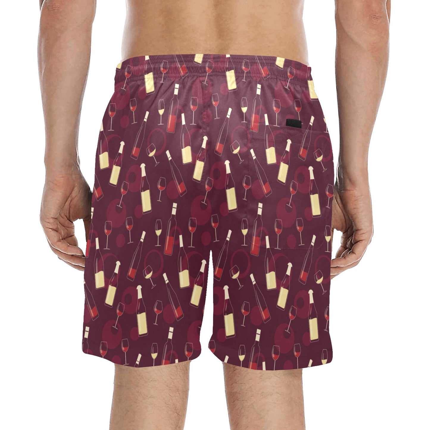 Wine Themed Print Design LKS302 Men's Swim Trunks Beach Shorts