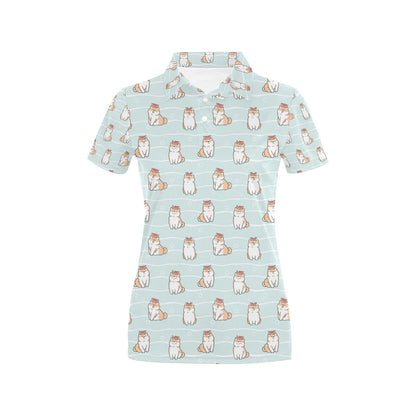 Shiba Inu Print Design LKS3011 Women's Polo Shirt