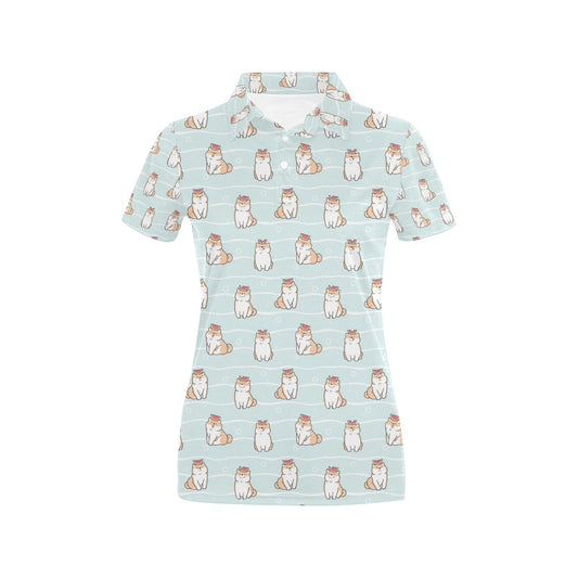 Shiba Inu Print Design LKS3011 Women's Polo Shirt