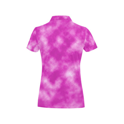 Tie Dye Pink Design Print Women's Polo Shirt