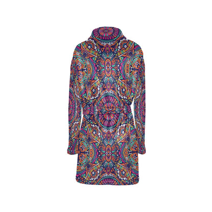 Boho Pattern Print Design 06 Women's Fleece Robe
