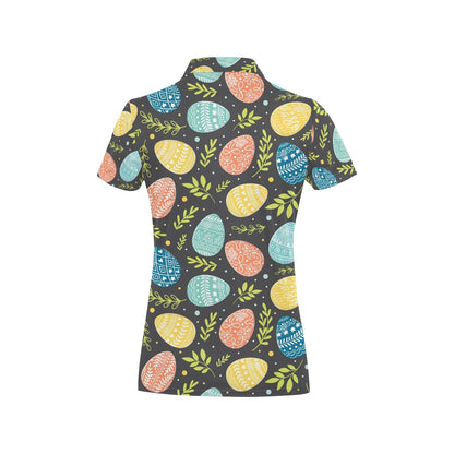 Easter Eggs Pattern Print Design RB01 Women's Polo Shirt