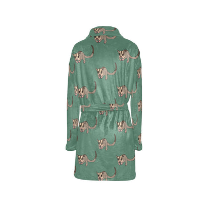 Sugar Glider Pattern Print Design 01 Women's Fleece Robe