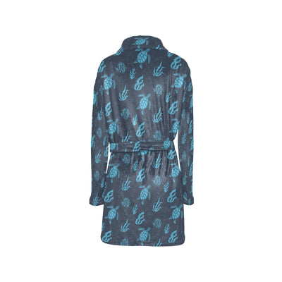 Sea Turtle Print Design LKS307 Women's Fleece Robe