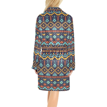 Aztec Style Print Pattern Women's Fleece Robe
