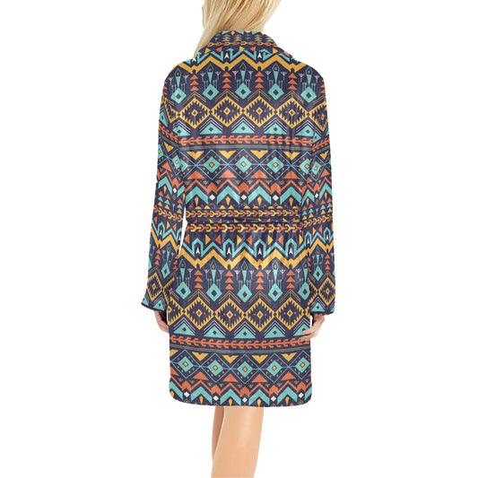Aztec Style Print Pattern Women's Fleece Robe