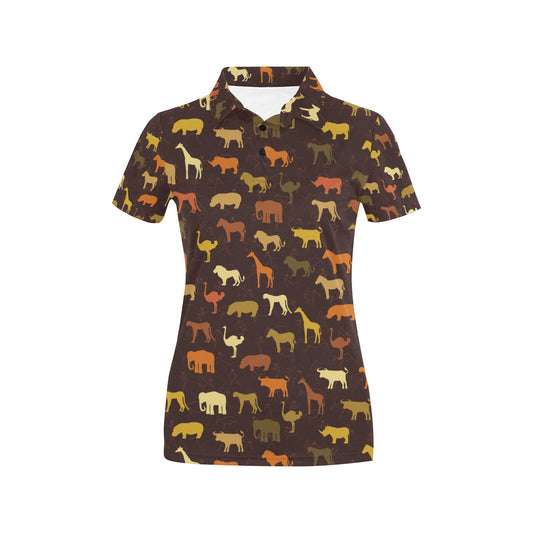 Safari Animal Print Design LKS301 Women's Polo Shirt
