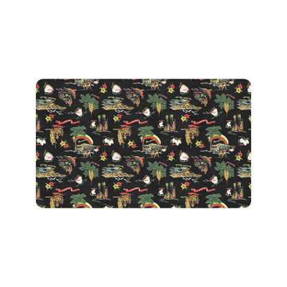 Hawaiian Island Themed Print Rubber Doormat