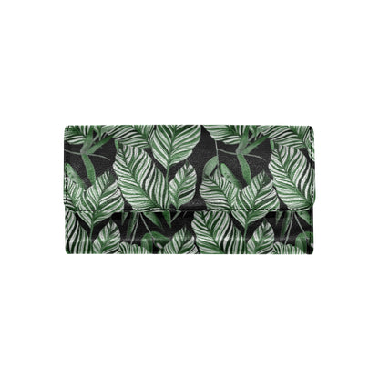 Palm Leaves Pattern Print Design PL09 Women's Trifold Wallet