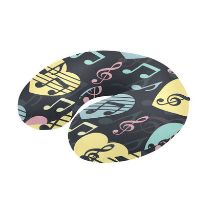 Music note Pattern Print Design A03 U-Shaped Travel Neck Pillow