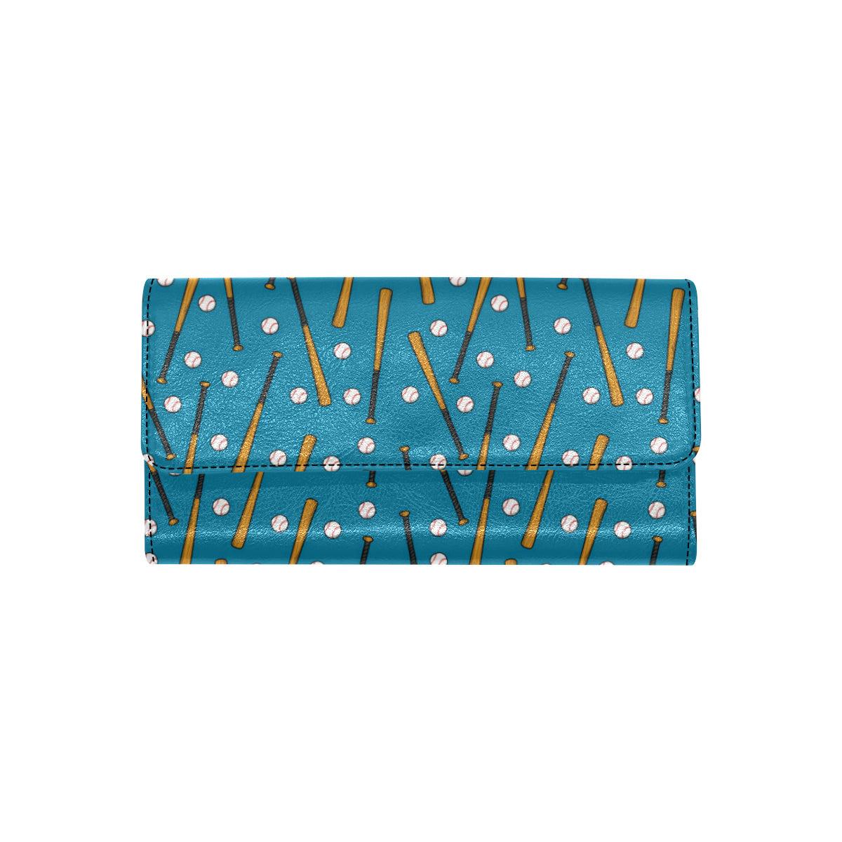 Baseball Pattern Print Design 01 Women's Trifold Wallet