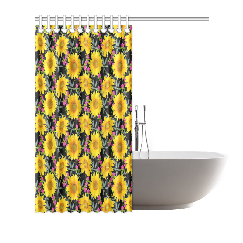Sunflower Pattern Print Design SF014 Shower Curtain