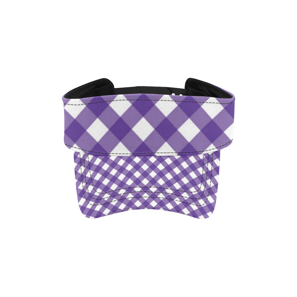 Gingham Purple Pattern Print Design 03 Unisex Sun Visor