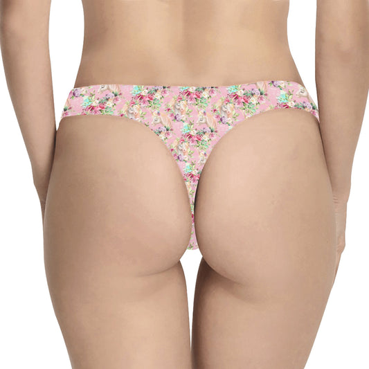 Unicorn Princess with Rose Women's Thongs