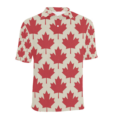 Maple Leaf Pattern Print Design 03 Men Polo Shirt