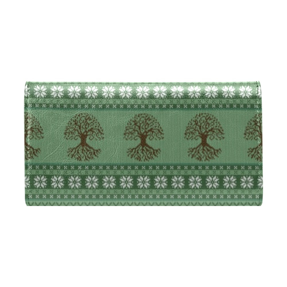 Tree Of Life Knit Style Print Design LKS301 Women's Trifold Wallet