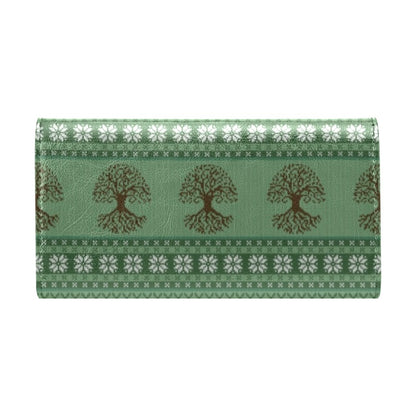 Tree Of Life Knit Style Print Design LKS301 Women's Trifold Wallet