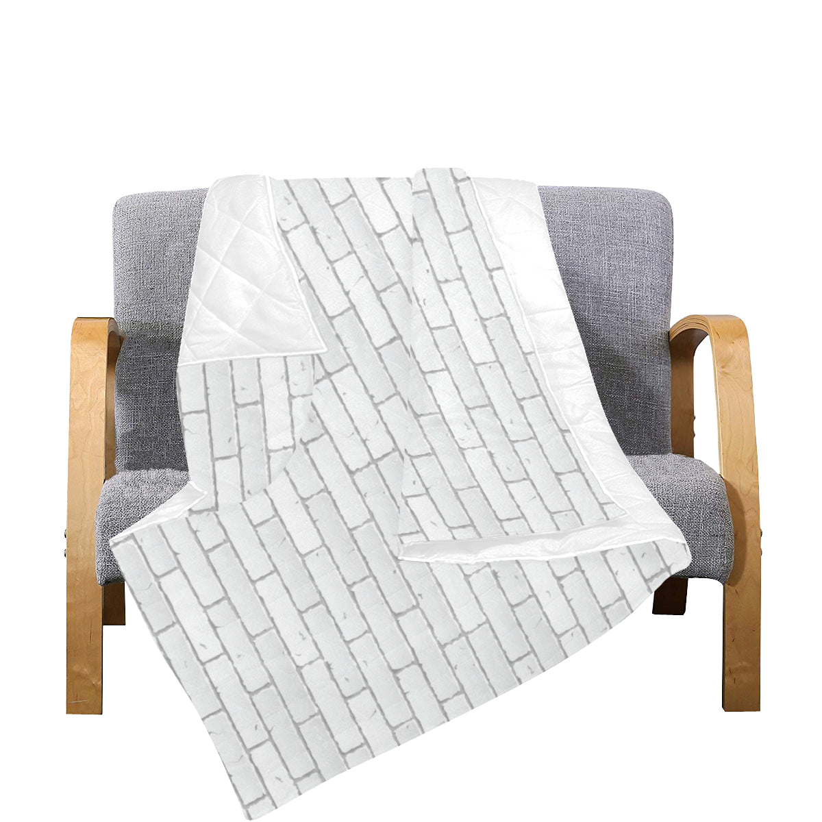 Brick White Pattern Print Design 03 Premium Quilt