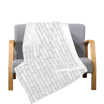 Brick White Pattern Print Design 03 Premium Quilt