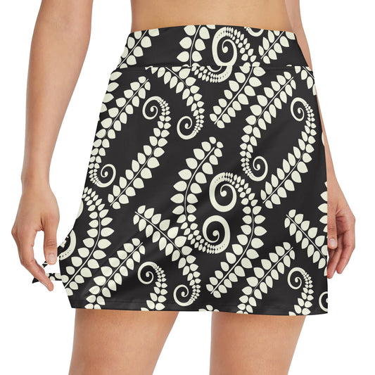 Fern Leave Print Pattern 17" Golf & Pickleball Skort with Pockets
