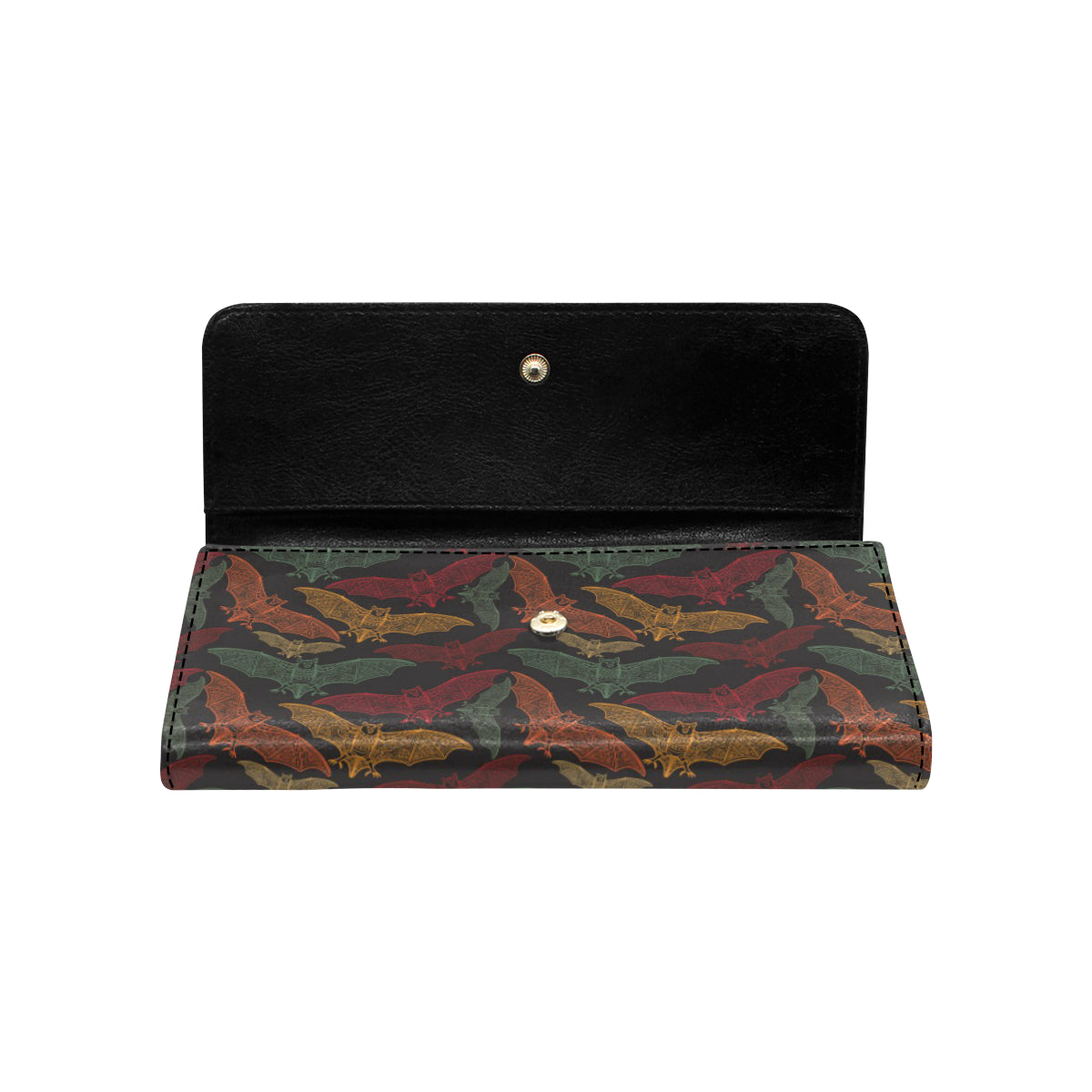 Bat Tribal Pattern Print Design 03 Women's Trifold Wallet
