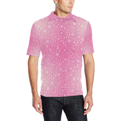 Breast cancer Pattern Print Design 02 Men Polo Shirt
