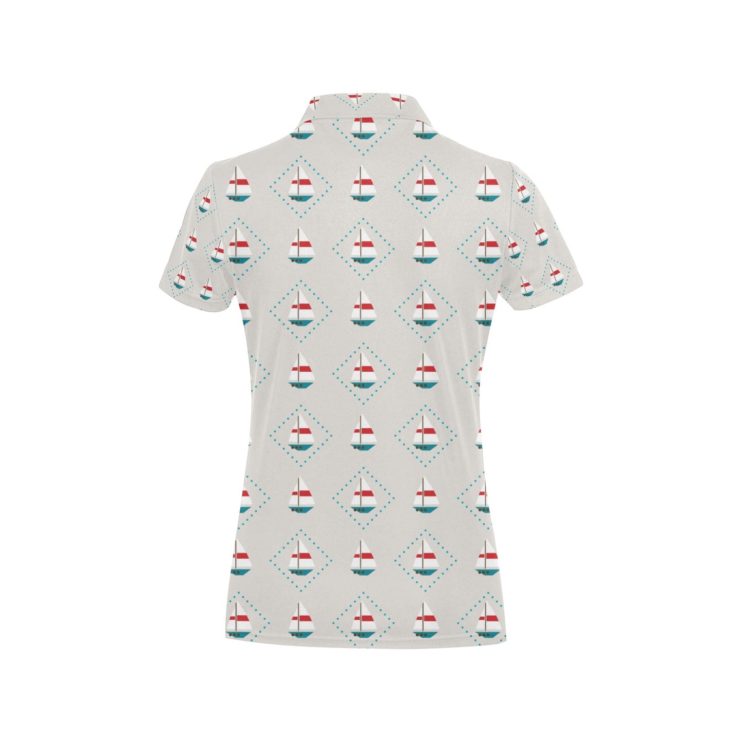 Sailboat Print Design LKS301 Women's Polo Shirt