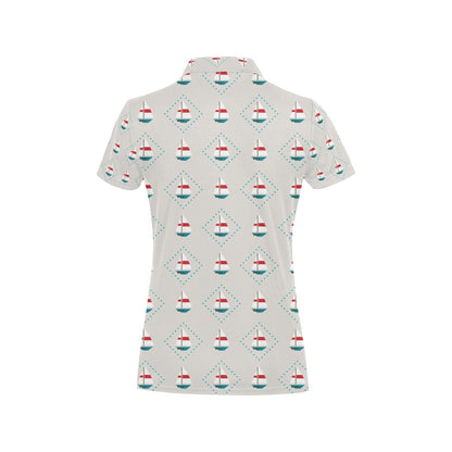 Sailboat Print Design LKS301 Women's Polo Shirt