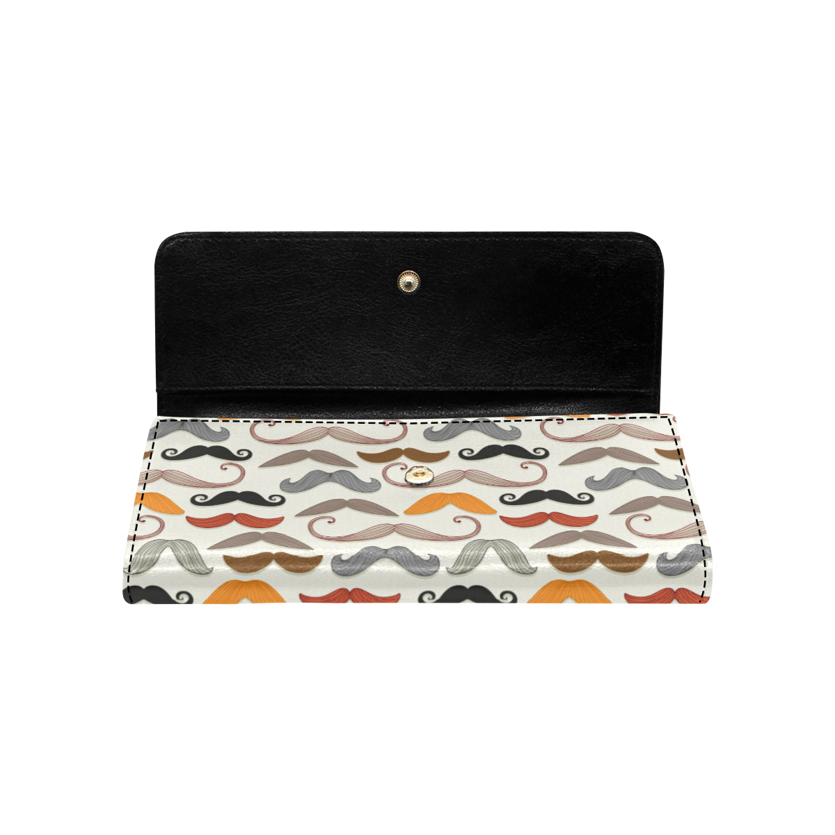 Mustache Pattern Print Design A02 Women's Trifold Wallet