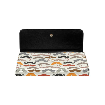 Mustache Pattern Print Design A02 Women's Trifold Wallet