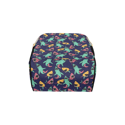 Shark Bite Pattern Diaper Bag Backpack