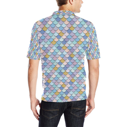 Mermaid Scales Pattern Print Design 05 Men Polo Shirt