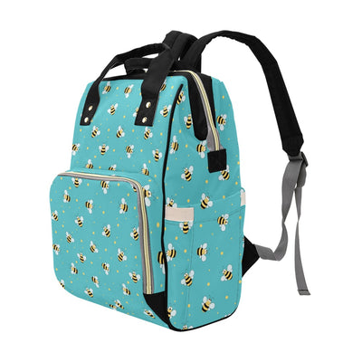 Bee With Dot Print Design LKS309 Diaper Bag Backpack