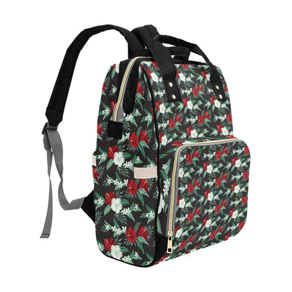Tropical Flower Print Design LKS303 Diaper Bag Backpack