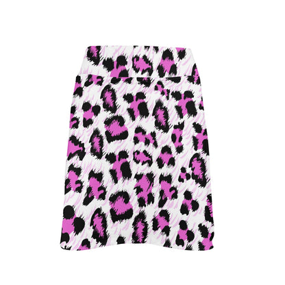 Leopard Pink Skin Print 17" Golf & Pickleball Skort with Pockets