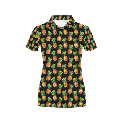 Pineapple Cute Print Design Pattern Women's Polo Shirt