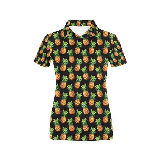 Pineapple Cute Print Design Pattern Women's Polo Shirt