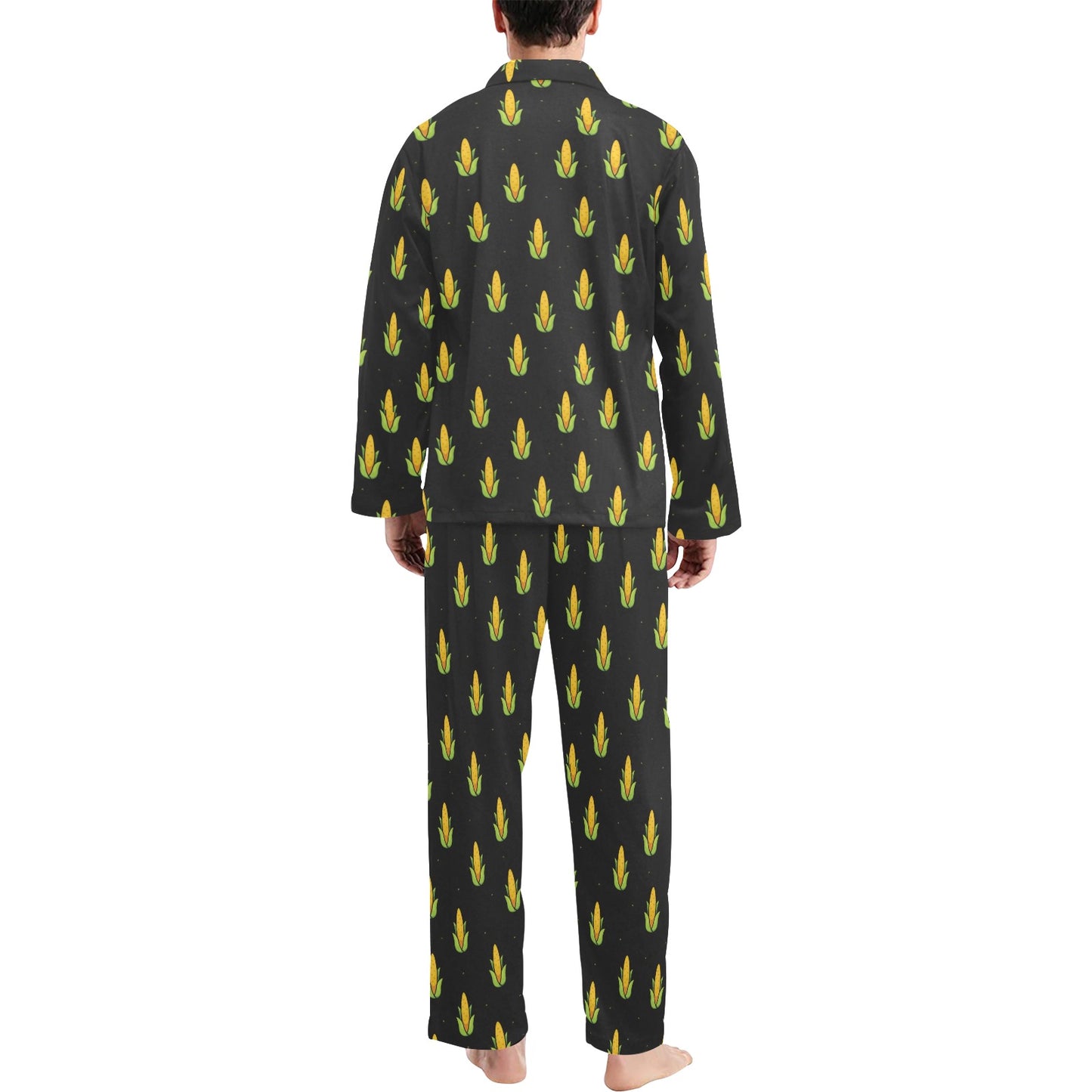 Corn Pattern Print Design 04 Men's Long Pajama Set