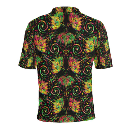 lotus Boho Pattern Print Design LO09 Men Polo Shirt
