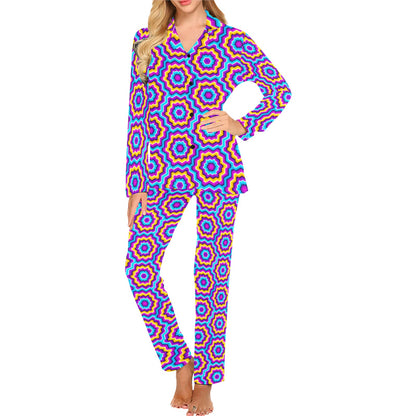 Optical illusion Techno Movement Women's Long Pajama Set