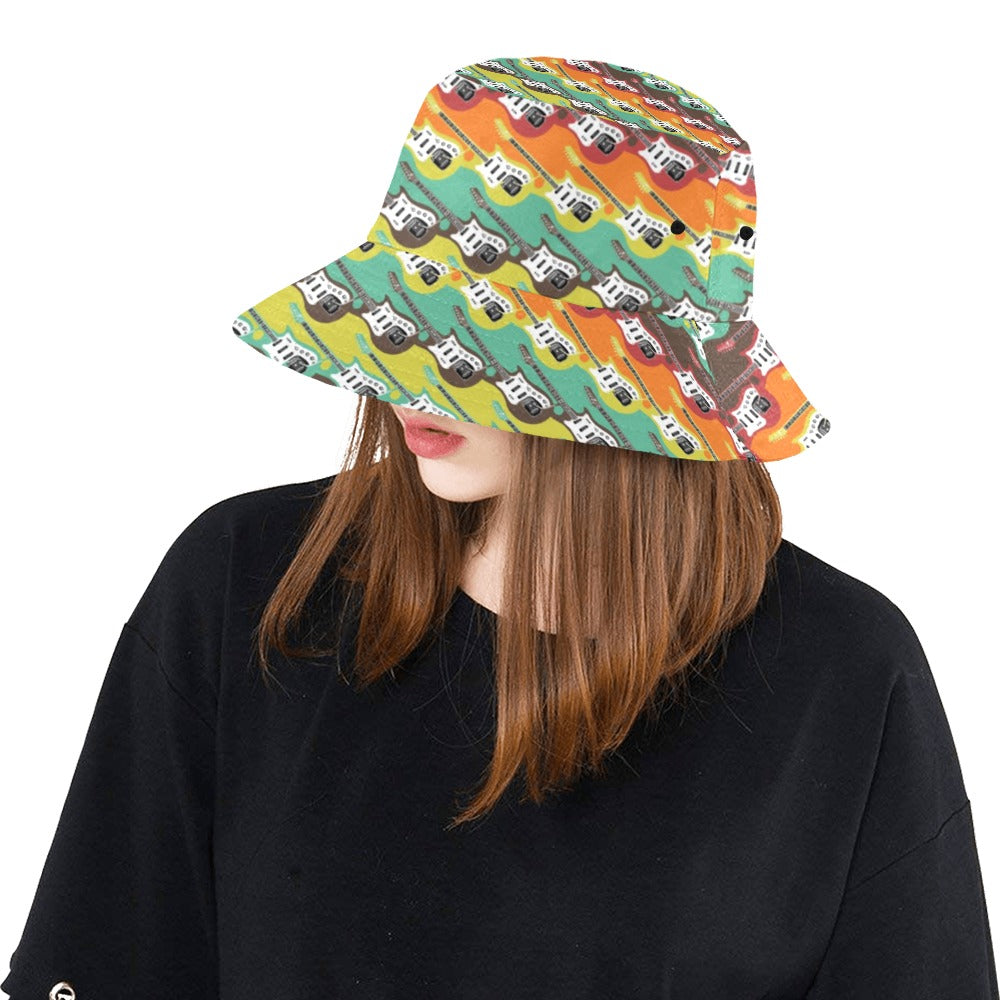 Electric Guitar Print Design LKS401 Unisex Bucket Hat