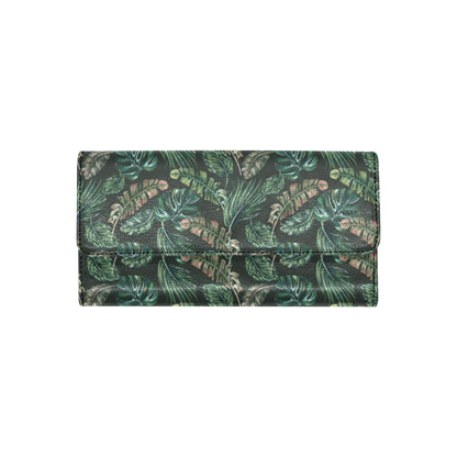 Banana Leaf Pattern Print Design 05 Women's Trifold Wallet