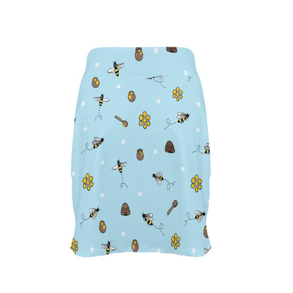 Honey Bee Print Design LKS307 17" Golf & Pickleball Skort with Pockets