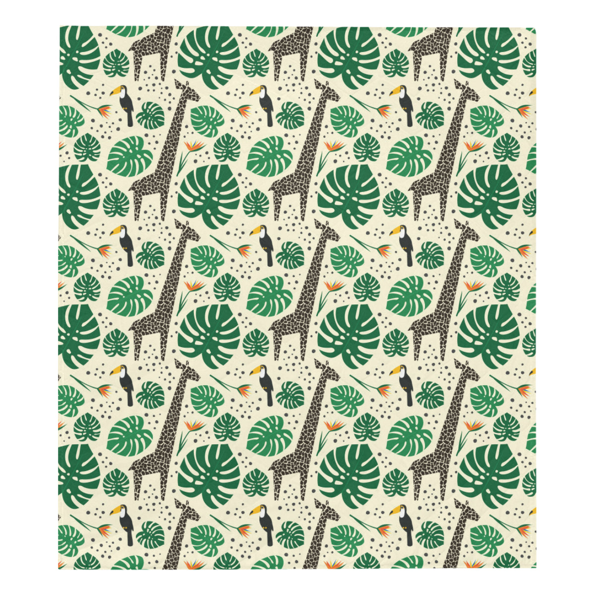 Rainforest Giraffe Pattern Print Design A02 Premium Quilt