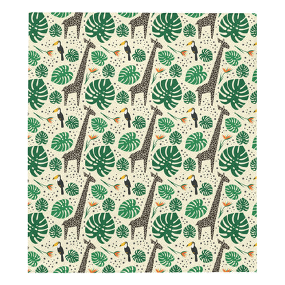 Rainforest Giraffe Pattern Print Design A02 Premium Quilt