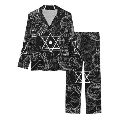 Pentagram Pattern Print Design A01 Women's Long Pajama Set