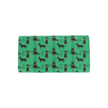 Beauceron Pattern Print Design 01 Women's Trifold Wallet