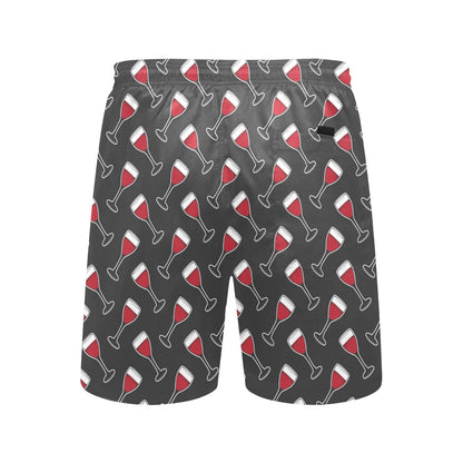 Wine Print Design LKS308 Men's Swim Trunks Beach Shorts