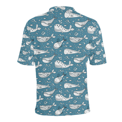 Humpback Whale Pattern Print Design 03 Men Polo Shirt
