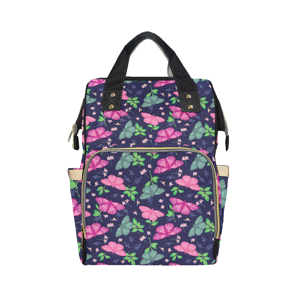 Monarch Butterfly Pattern Print Design 03 Diaper Bag Backpack